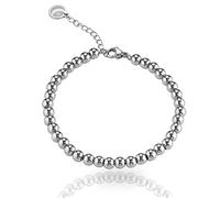 inSCINTILLE Bracelet Homme avec Billes en Acier Inoxydable, Boîte Cadeau (Diamètre de la boule: 0,50 cm, Argent)