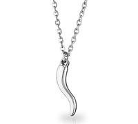 inSCINTILLE Collier Porte-Bonheur Corne en Acier - Corne Italienne Unisexe - Chaîne 45-50cm - Amulette Couleurs et Significations - Coffret Cadeau