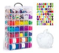INSCRAFT Boîte de Rangement Transparente Empilable 7 Niveaux, 70 Compartiments Ajustables, Mini Boîte et Autocollants Lettres Inclus, Boîte Plastique Compartiment pour Perles Bijoux Jouets Outils