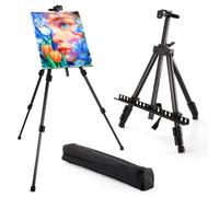 Inscraft Chevalet de signalisation - 1 lot de chevalets en aluminium avec trépied - Hauteur réglable de 43 à 128 cm - Pour peinture de table/sol