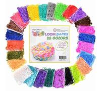 INSCRAFT Elastique Bracelet Kit de Recharge 12750 PCS, 26 Couleurs Bricolage Élastique avec 500 Pinces, 6 Crochets, Loom Bands Kit Idéal pour Tissage DIY et Cadeau de Bricolage Créatif