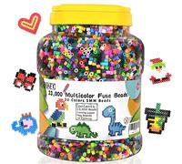 INSCRAFT Perles à Repasser, 23000 Pcs 5mm Perle à Repasser 30 Couleurs avec Motifs Planches Papiers à Repasser Pincettes, Kit de Recharges en Gros de Perles à Fusion Artisanal pour Cadeau Enfant