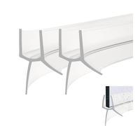 Inscrip Lot de 2 joints de douche, 100 cm pour portes en verre de 4 à 6 mm, avec lèvres de 15 mm de long, pour sol sec dans la salle de bain, porte de douche, baignoire, transparent, 100 cm pour verre