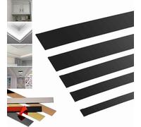 Inscrip Moulure murale, décorative, autocollante, 5 m, flexible, en acier inoxydable, à décoller et à coller, pour moulures de plafond, moulures murales, plafonds, cadres de miroir, etc. (noir, 1 cm)