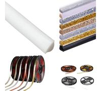 Inscrip Moulures de plafond flexibles autocollantes - 5 m - Quart de tige - Joint étanche - Pour bords muraux, armoires, moulures, plafonds (blanc, 15 mm)