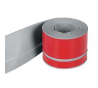 Inscrip Plinthe en PVC - 70 mm - Auto-adhésive et flexible - Base murale - Moulure d'angle en PVC - Facile à installer (gris, 12 m)