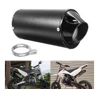 Inscrip Silencieux d'échappement arrière universel en acier inoxydable pour moto avec joint de serrage pour 50 cc, 110 cc, 125 cc, ATV, Dirt Pit, Quad Bike, Motocross, Noir 28 mm