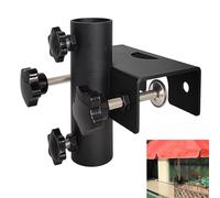 Inscrip Support de parasol de balcon avec pince - Robuste - Pour clôture de jardin, parasol, terrasse, quai, plage, cour, plage de serrage 20 à 63 mm, diamètre du parasol : 23 à 38 mm, noir
