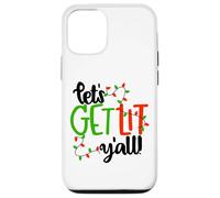 Inscription Amusante de Noël « Lets Get Lit Yall » Coque pour iPhone 12/12 Pro
