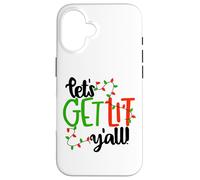 Inscription Amusante de Noël « Lets Get Lit Yall » Coque pour iPhone 16