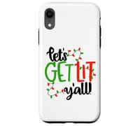 Inscription Amusante de Noël « Lets Get Lit Yall » Coque pour iPhone XR