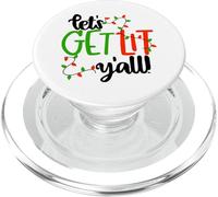 Inscription Amusante de Noël « Lets Get Lit Yall » PopSockets PopGrip pour MagSafe