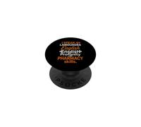 Inscription Amusante en 4 Langues anglaises et blasphèmes PopSockets PopGrip Adhésif