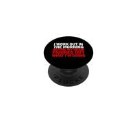 Inscription Amusante : entraînez-Vous Le Matin Sarcastique PopSockets PopGrip Adhésif