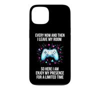 Inscription Amusante « Every Now and Then Leave My Room » Coque pour iPhone 13