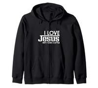 Inscription Amusante : « I Love Jesus But I Cuss A Little Faith » Sweat à Capuche