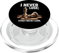 Inscription Amusante : « I Never Lose Either I Win Or I Learn Chess » PopSockets PopGrip pour MagSafe