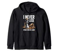 Inscription Amusante : « I Never Lose Either I Win Or I Learn Chess » Sweat à Capuche