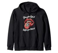 Inscription Amusante « Lick It Before You Stick It » - Blague pour Homme et Femme Sweat à Capuche