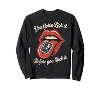 Inscription Amusante « Lick It Before You Stick It » - Blague pour Homme et Femme Sweatshirt