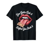Inscription Amusante « Lick It Before You Stick It » - Blague pour Homme et Femme T-Shirt