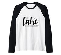 Inscription Amusante « The Lake is My Happy Place » Manche Raglan