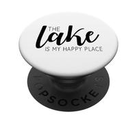 Inscription Amusante « The Lake is My Happy Place » PopSockets PopGrip Adhésif