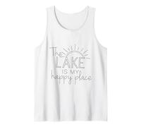 Inscription Amusante « The Lake is My Happy Place Vacation » Débardeur