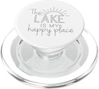 Inscription Amusante « The Lake is My Happy Place Vacation » PopSockets PopGrip pour MagSafe