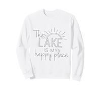 Inscription Amusante « The Lake is My Happy Place Vacation » Sweatshirt