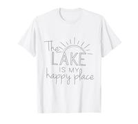 Inscription Amusante « The Lake is My Happy Place Vacation » T-Shirt