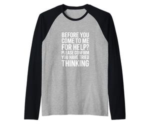 Inscription Amusante : Veuillez Confirmer Que Vous Avez essayé de Penser Manche Raglan
