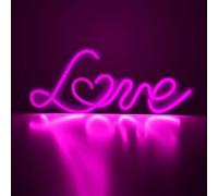 Inscription au néon rose Love murale usb