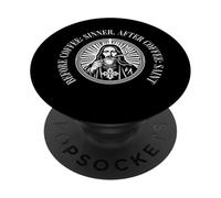 Inscription « Before Coffee Sinner After Saint Kaffee Kirche » PopSockets PopGrip Adhésif