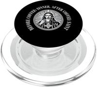 Inscription « Before Coffee Sinner After Saint Kaffee Kirche » PopSockets PopGrip pour MagSafe