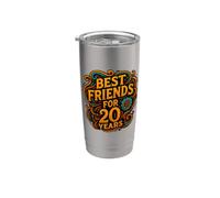 Inscription « Best Friends » depuis 20 ans d'amitié Gobelet isotherme en acier inoxydable double paroi