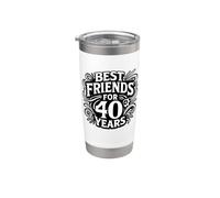 Inscription « Beste Freunde seit 40 Jahren Freundschaft » Gobelet isotherme en acier inoxydable double paroi
