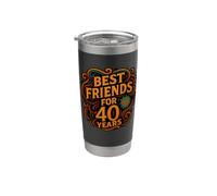 Inscription « Beste Freunde seit 40 Jahren Freundschaft » Gobelet isotherme en acier inoxydable double paroi