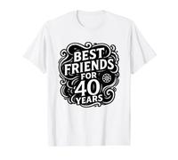 Inscription « Beste Freunde Seit 40 Jahren Freundschaft » T-Shirt Graphique avec Valeur