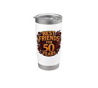 Inscription « Beste Freunde seit 50 Jahren Freundschaft » Gobelet isotherme en acier inoxydable double paroi