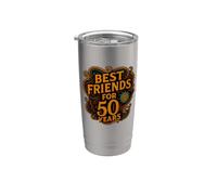 Inscription « Beste Freunde seit 50 Jahren Freundschaft » Gobelet isotherme en acier inoxydable double paroi