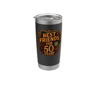 Inscription « Beste Freunde seit 50 Jahren Freundschaft » Gobelet isotherme en acier inoxydable double paroi