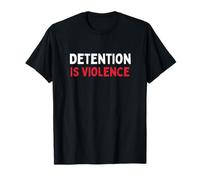 Inscription « Detention is Violence Bold » en Rouge et Blanc T-Shirt