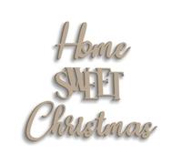 Inscription en Bois à Suspendre Home Sweet Christmas - Décoration Murale de Noël pour Salon, Cuisine, Chambre à Coucher