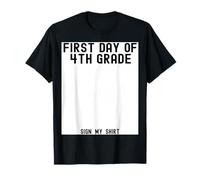 Inscription « First Day of 4th Grade » avec Inscription « My Shirt Back to School » T-Shirt