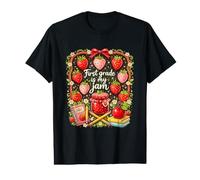 Inscription « First Grade is Jam Strawberry Back to School » T-Shirt Graphique avec Valeur