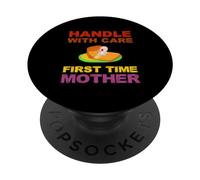 Inscription « First Time Mother Mom Mum New Born Baby » PopSockets PopGrip Adhésif