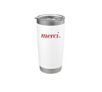 Inscription française merci Paris vacances Français Citation Gobelet isotherme en acier inoxydable double paroi