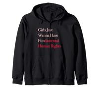 Inscription « Girls Just Wanna Have Fundamental Human Rights » Sweat à Capuche