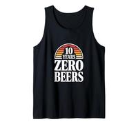 Inscription Humoristique « 10 Years Zero Beers Sober Anniversary » Débardeur